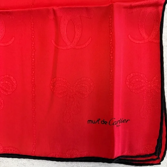 Cartier Elegant Red Silk Wrap - Picture 2 of 6